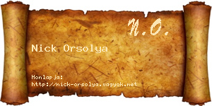 Nick Orsolya névjegykártya